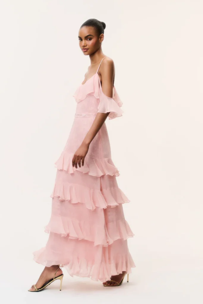Laelia Floral Chiffon Ruffle Dress Full Size Image 5