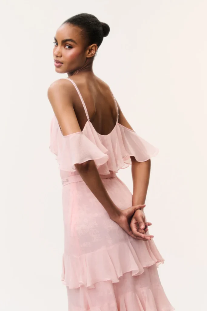 Laelia Floral Chiffon Ruffle Dress Full Size Image 6