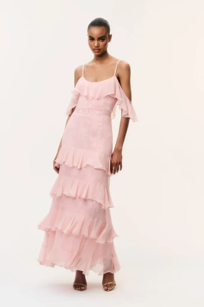 Laelia Floral Chiffon Ruffle Dress Full Size Image 2