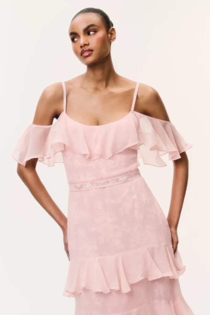Laelia Floral Chiffon Ruffle Dress Full Size Image 3