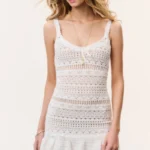 Madiya Crochet Cotton Mini Dress Thumbnail 3