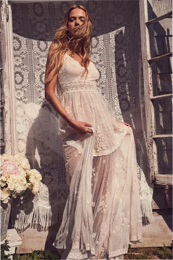 Valmy Embroidered Tulle Maxi Dress Full Size Image 6