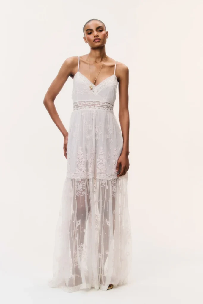 Valmy Embroidered Tulle Maxi Dress Full Size Image 1