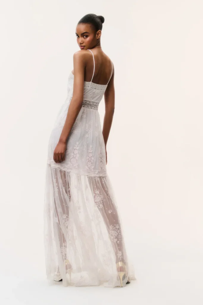 Valmy Embroidered Tulle Maxi Dress Full Size Image 7