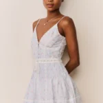 Zirelle Floral Cotton Lace-Trimmed Mini Dress Thumbnail 6