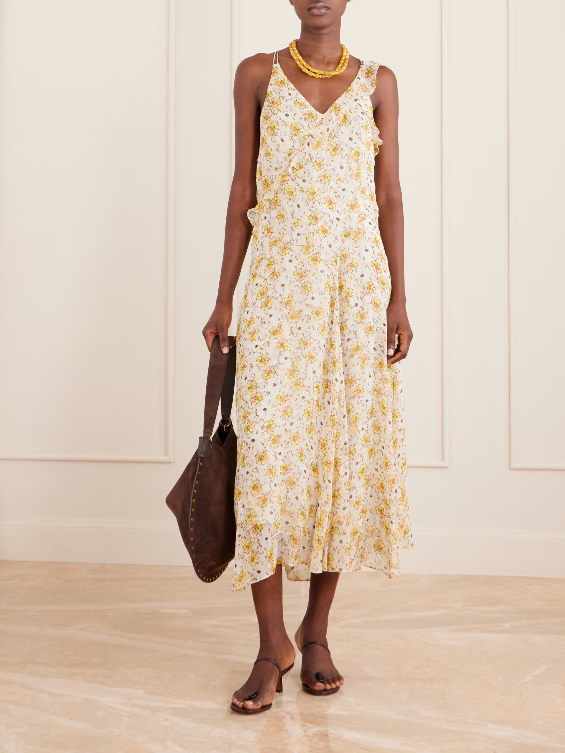 MARANT ETOILE Luxie Ruffled Chiffon Dress