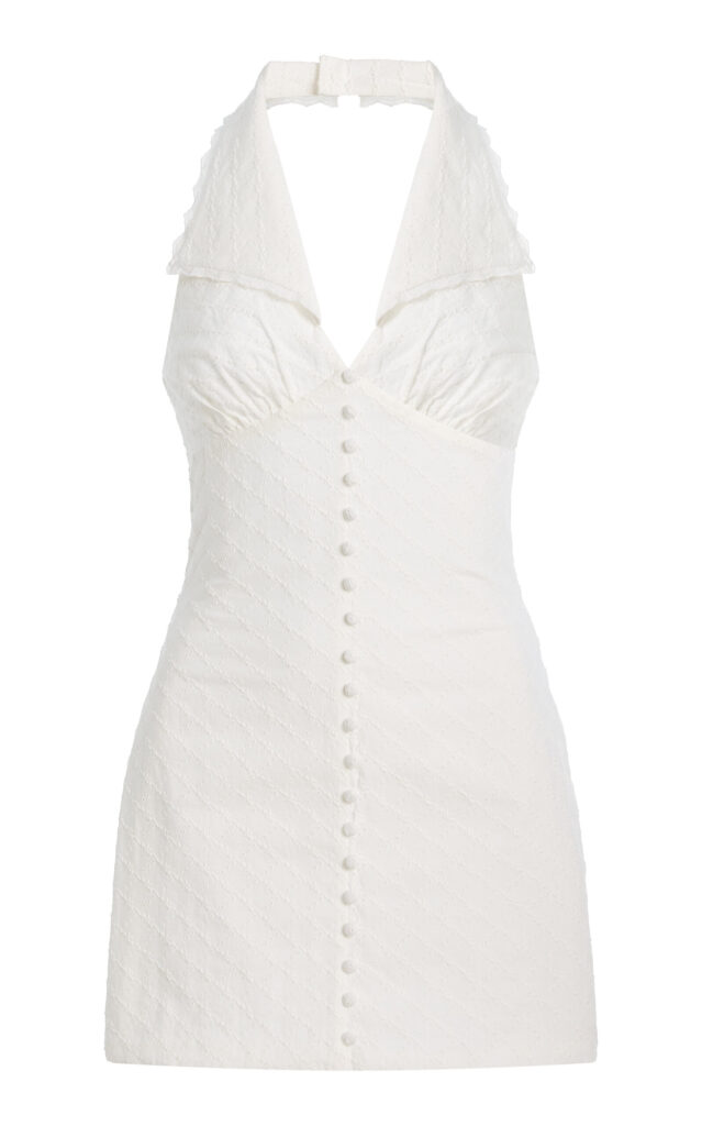 Collared Cotton Mini Dress Full Size Image 2
