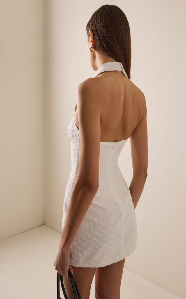 Collared Cotton Mini Dress Full Size Image 4