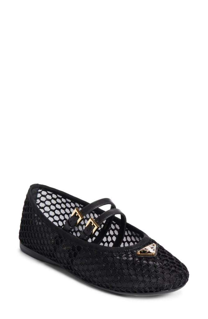 Ballerine Mesh Mary Jane Flat Full Size Image 3