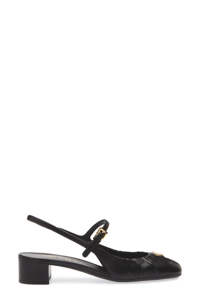 Ruched Mary Jane Slingback Pump Full Size Image 1