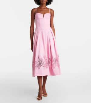 REBECCA VALLANCE Montreux Cotton-Blend Bustier Dress
