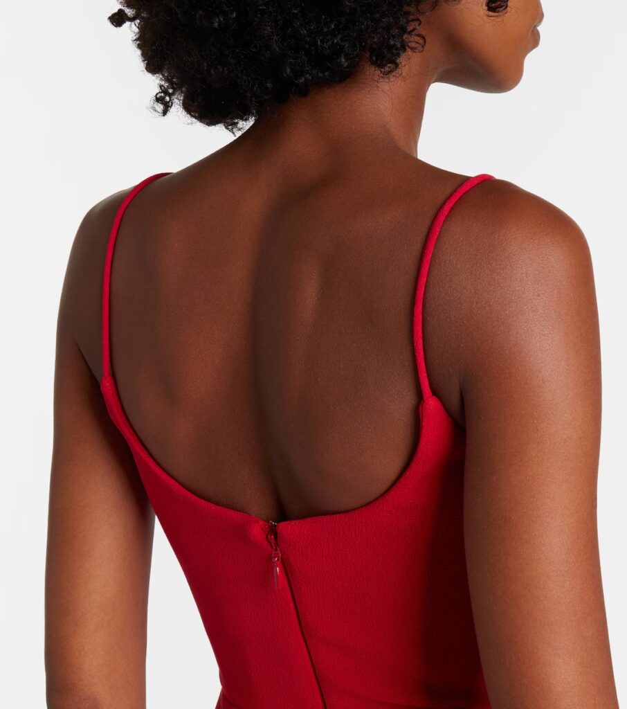 Precious Bow-Detail Crepe Bustier Gown Full Size Image 3