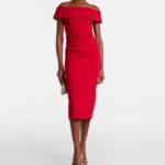Precious Off-Shoulder Crepe Midi Dress Thumbnail 1