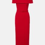 Precious Off-Shoulder Crepe Midi Dress Thumbnail 2