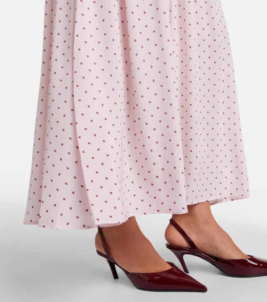 Floral Crepe and Chiffon Maxi Dress Full Size Image 6