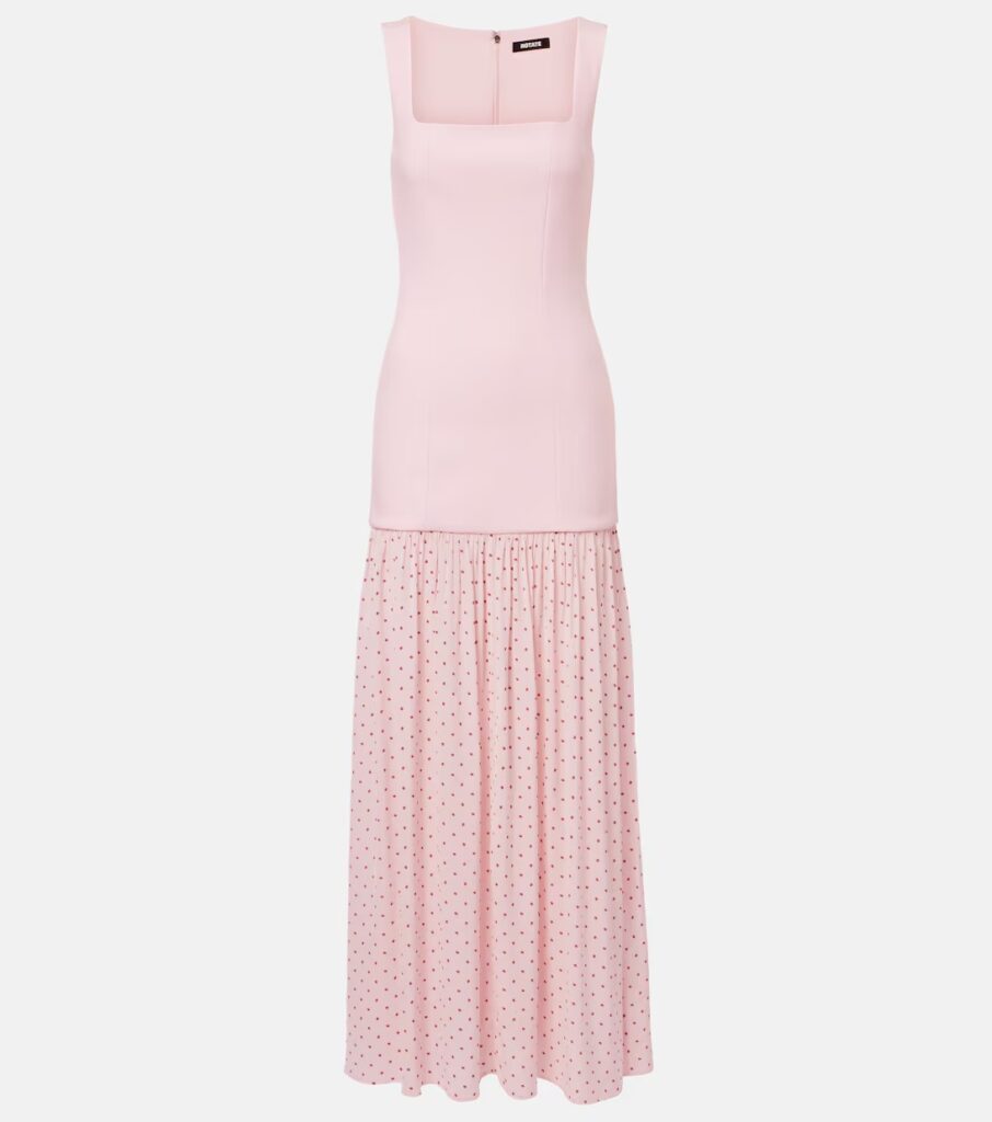 Floral Crepe and Chiffon Maxi Dress Full Size Image 5