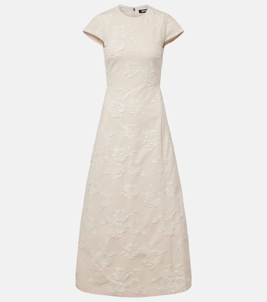 Floral Jacquard Midi Dress Full Size Image 2