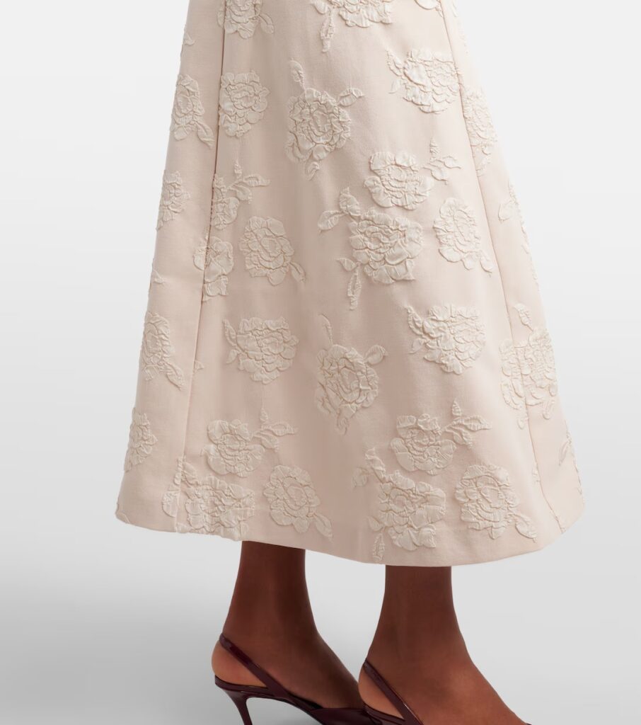 Floral Jacquard Midi Dress Full Size Image 3