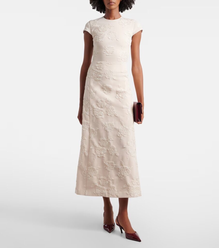 Floral Jacquard Midi Dress Full Size Image 1