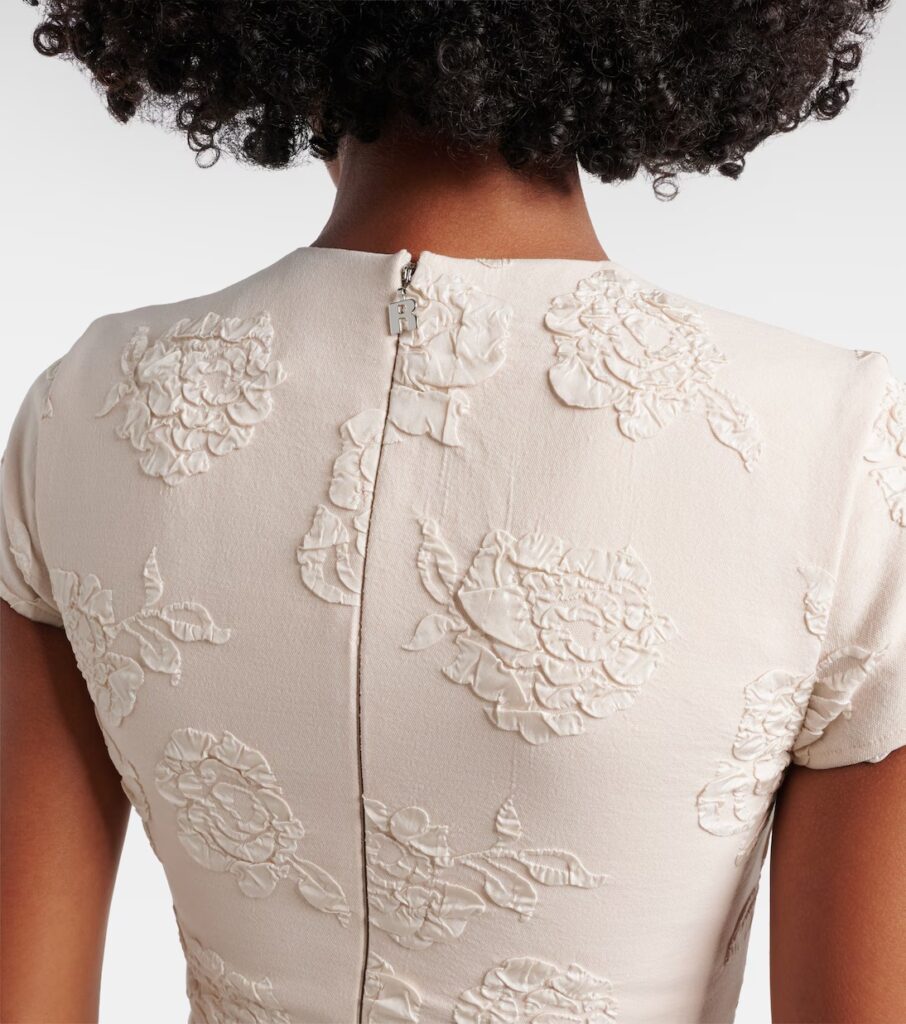 Floral Jacquard Midi Dress Full Size Image 4