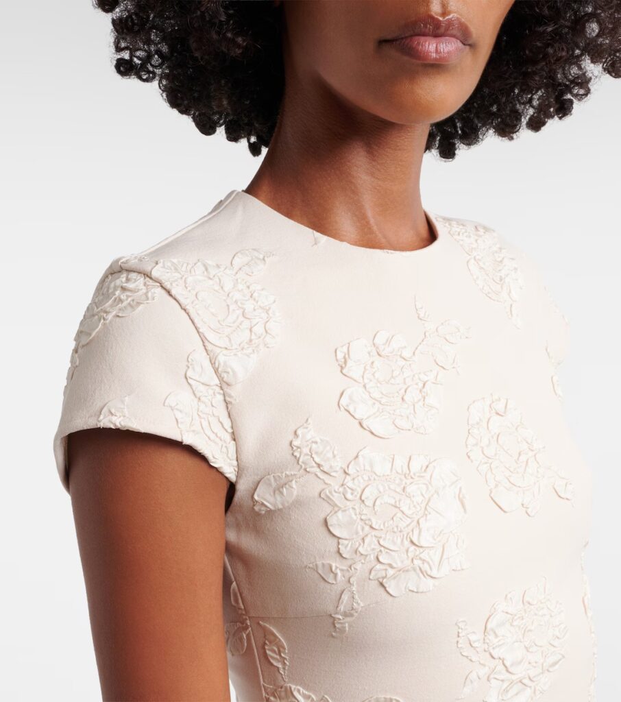 Floral Jacquard Midi Dress Full Size Image 5