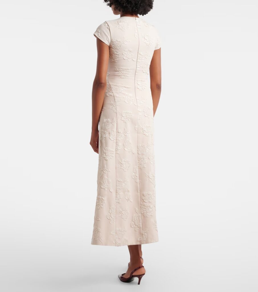 Floral Jacquard Midi Dress Full Size Image 6