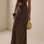 Astrid Cutout Satin Maxi Slip Dress Thumbnail 1