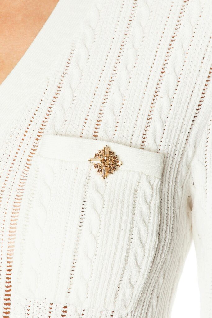 Pointelle Knit Midi Dress Full Size Image 4