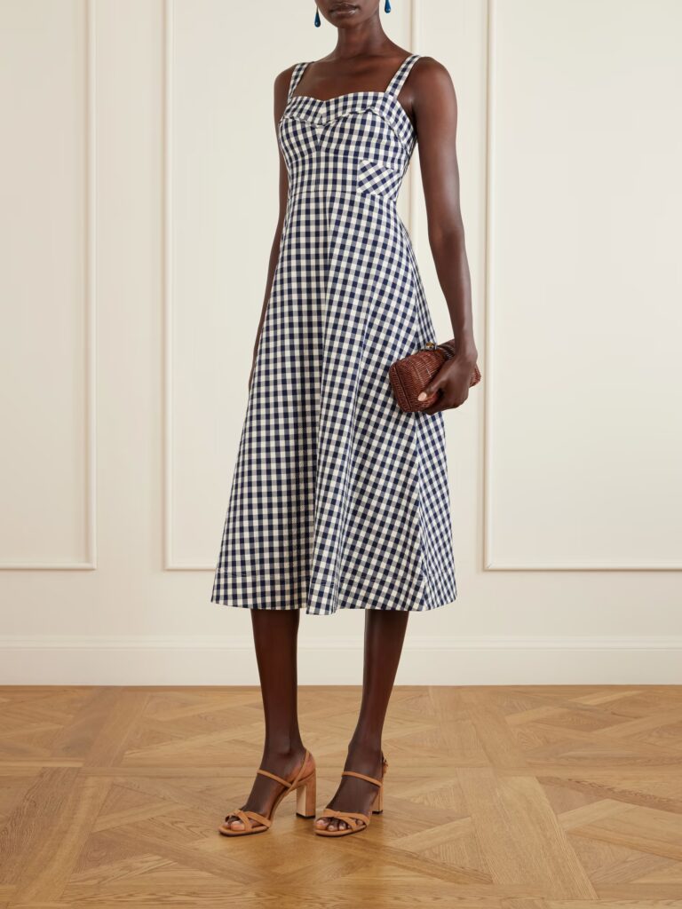 Lois Checked Cloque Midi Dress Full Size Image 1