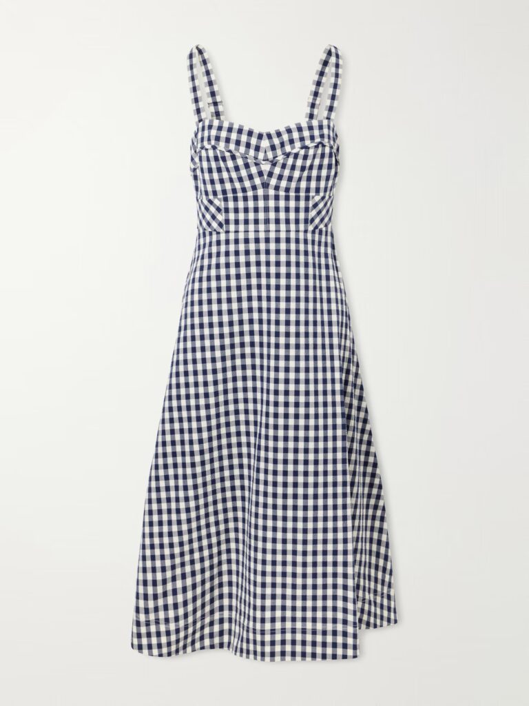 Lois Checked Cloque Midi Dress Full Size Image 4