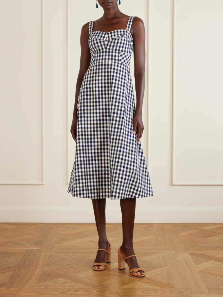 Lois Checked Cloque Midi Dress Full Size Image 2