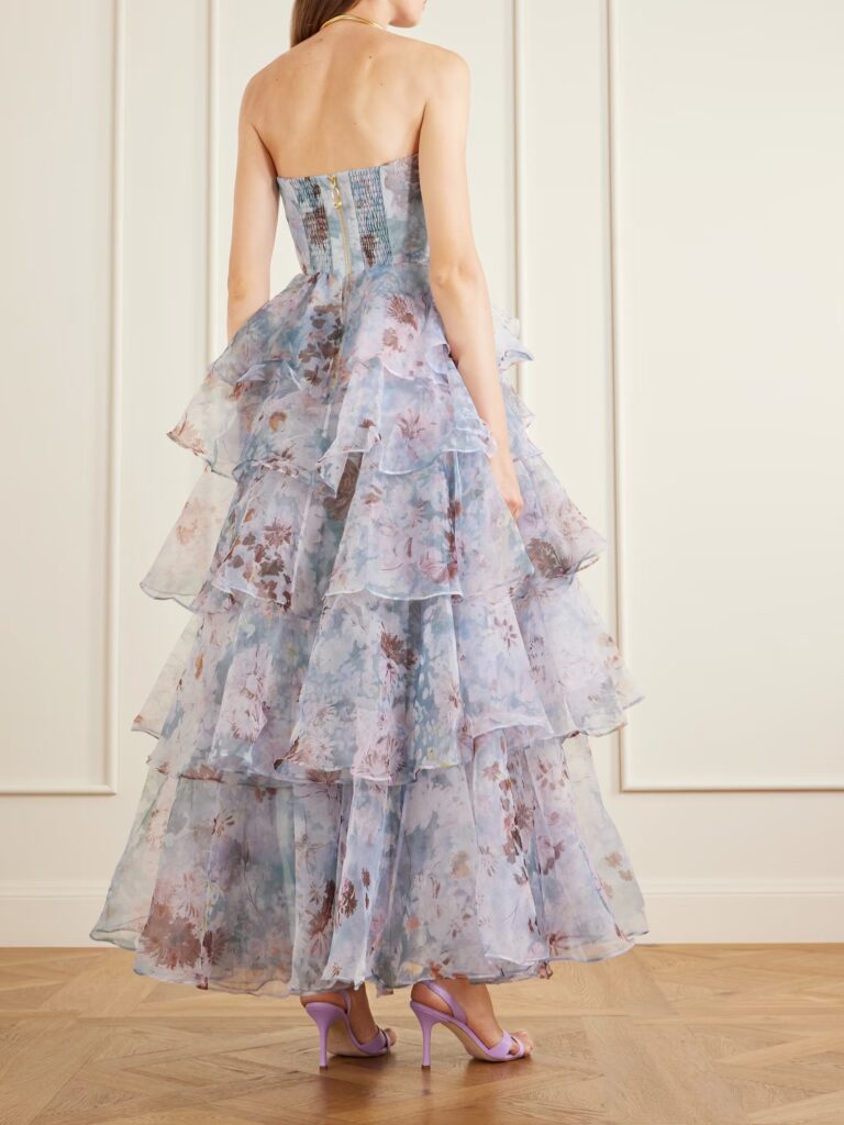 Gabrielle Strapless Organza Gown Full Size Image 3