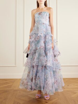 AJE Gabrielle Strapless Organza Gown