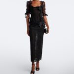 Bow-detail Cotton-blend Lace Midi Dress Thumbnail 1