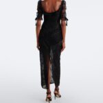 Bow-detail Cotton-blend Lace Midi Dress Thumbnail 3