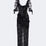 Bow-detail Cotton-blend Lace Midi Dress Thumbnail 4