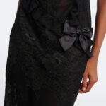 Bow-detail Cotton-blend Lace Midi Dress Thumbnail 6