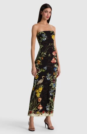 ALICE + OLIVIA Delora Strapless Midi Dress