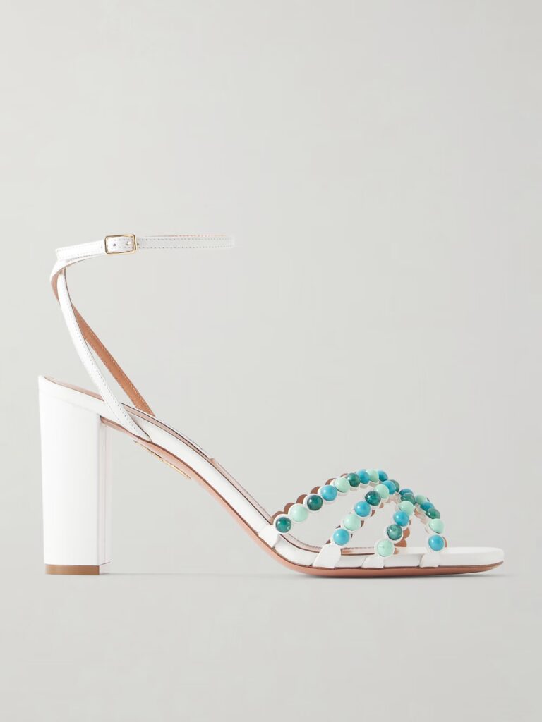Gemma 85 Embellished Leather Sandals Full Size Image 1