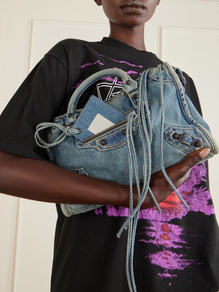 Le City Small Embellished Denim Shoulder Bag Full Size Image 5