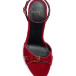 Anthem 95 Buckle-detail Leather & Velvet Sandals Thumbnail 3