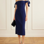 Off-the-shoulder Crepe Midi Dress Thumbnail 1