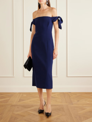 CAROLINA HERRERA Off-the-shoulder Crepe Midi Dress