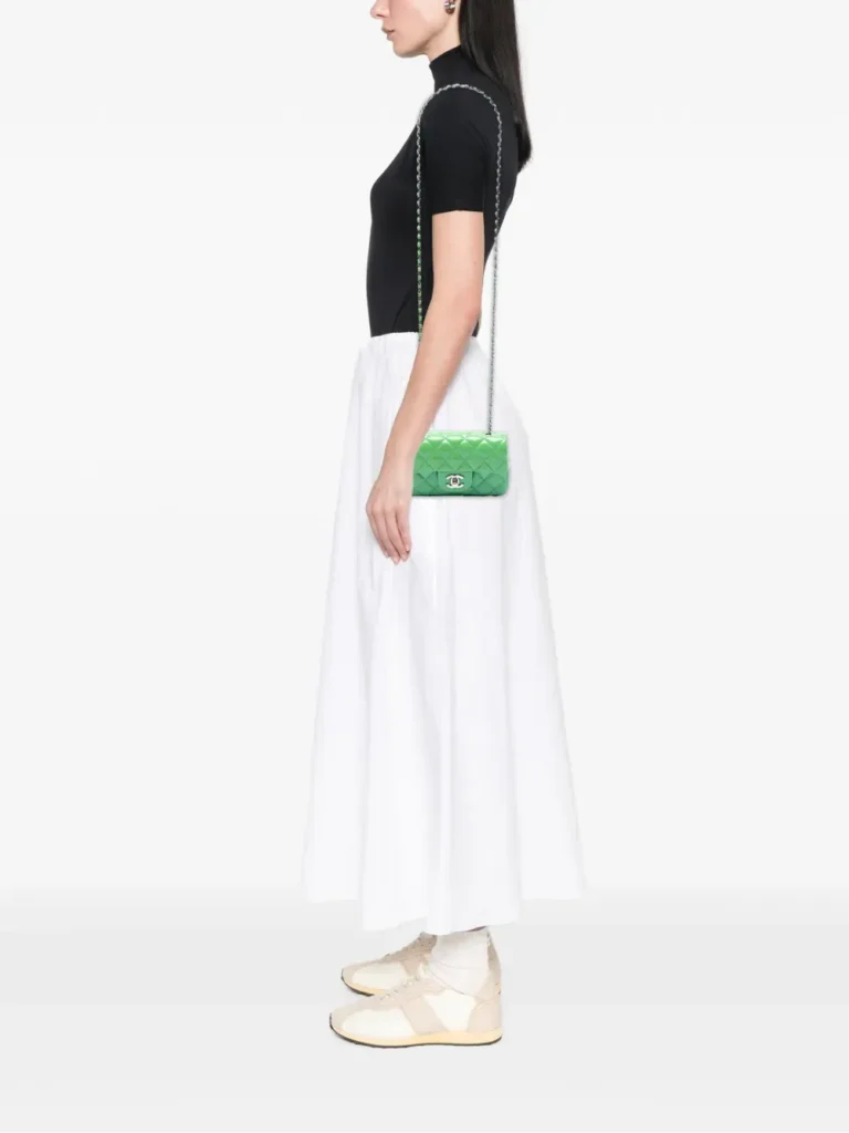 Extra Mini Rectangular Classic Patent Single Flap Crossbody Bag Full Size Image 5