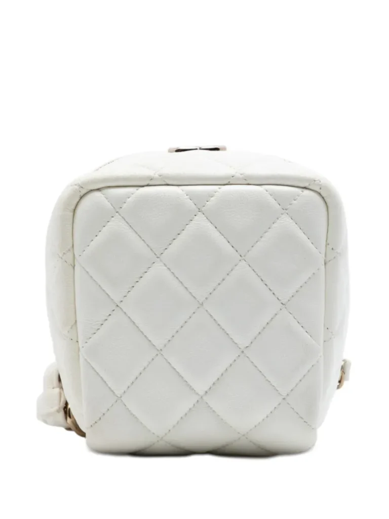 2021 CC Quilted Lambskin Cube Zip Clutch with Chain Vanity Bag Full Size Image 3