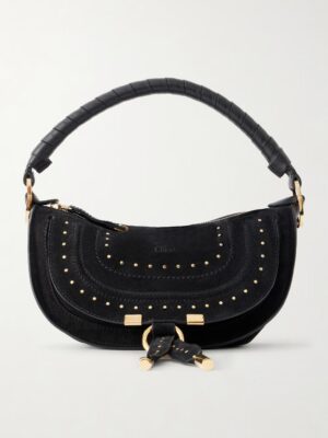 CHLOÉ Marcie Mini Studded Suede Tote