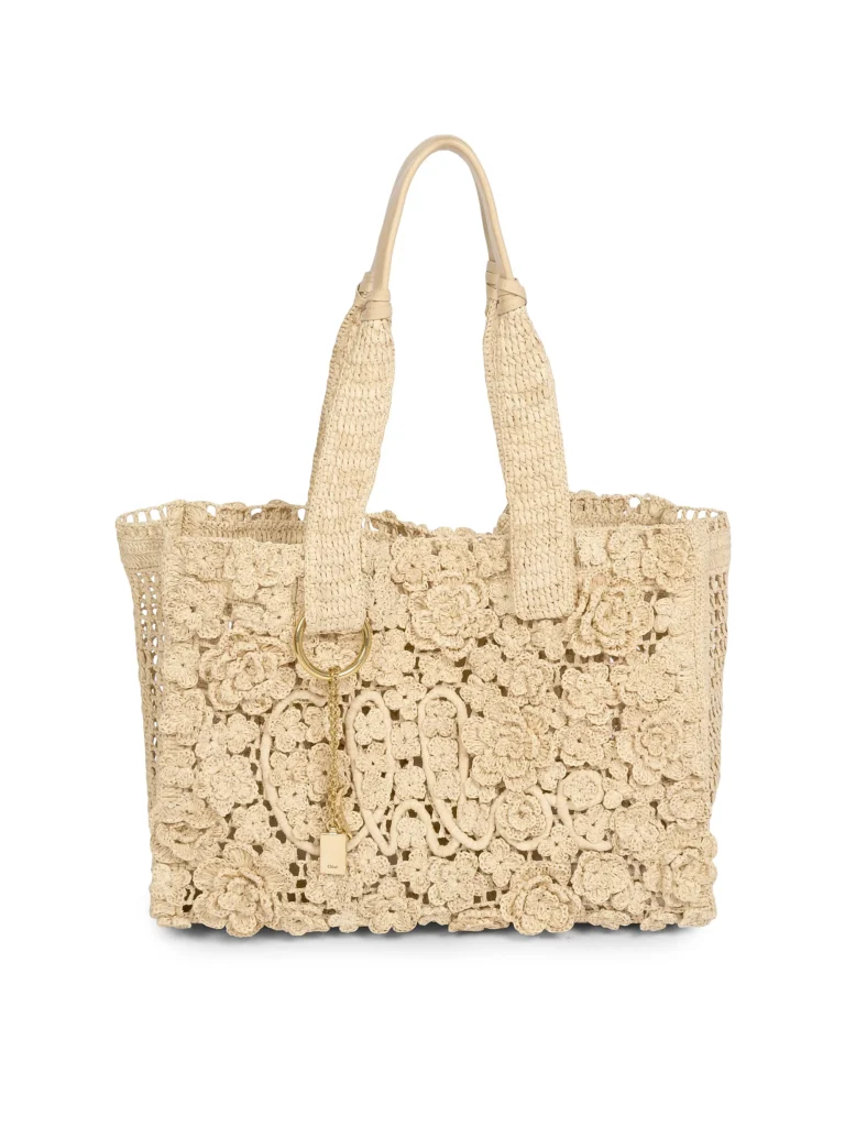 Summer Banana Small Floral Raffia Tote Bag Full Size Image 1