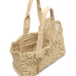 Summer Banana Small Floral Raffia Tote Bag Thumbnail 4