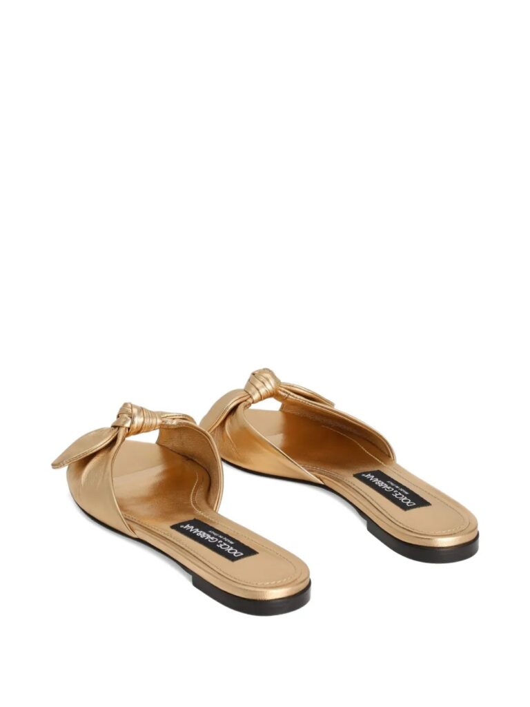 Bow-detail Leather Sandals Full Size Image 3