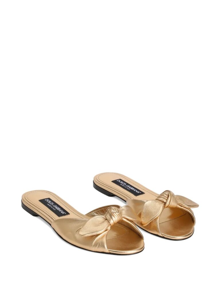 Bow-detail Leather Sandals Full Size Image 4